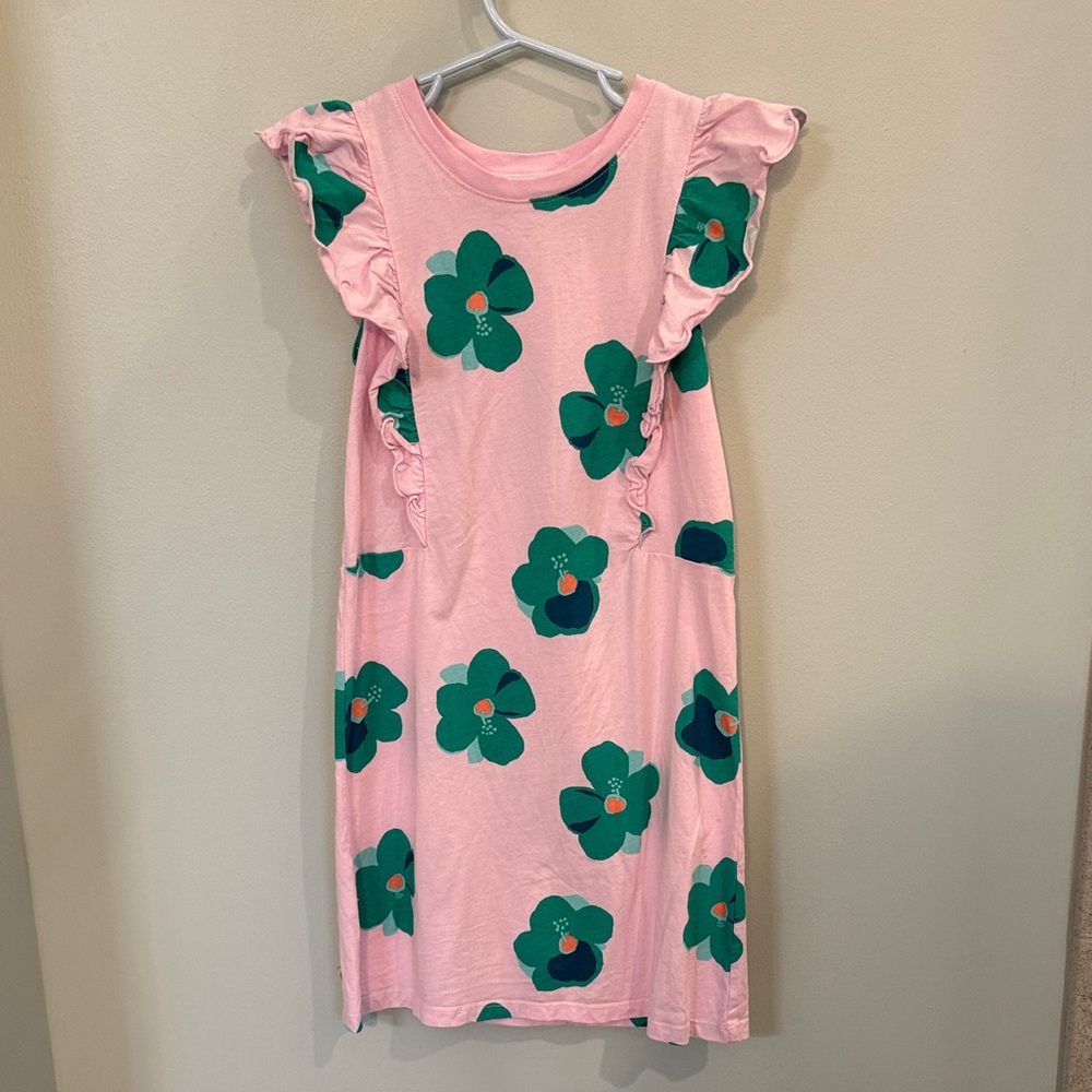 Tea Collection Pink and green Floral cotton Dress size 8